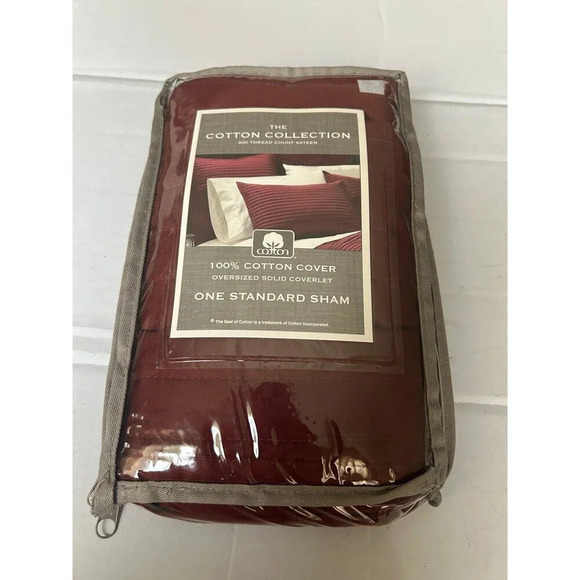 The Cotton Collection 100% Cotton Standard Pillow Sham 400TC Sateen - Picture 1 of 3